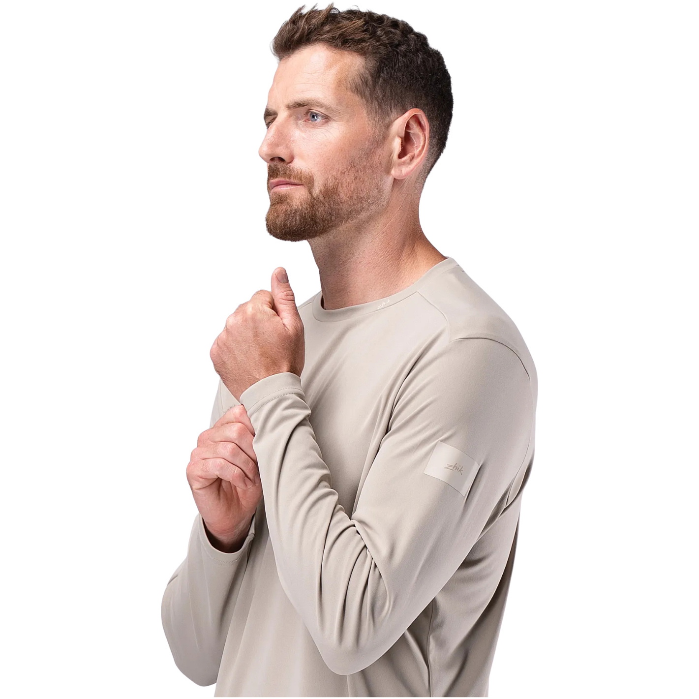 2026 Zhik Mens UVActive Long Sleeve Tech Top ATP-0071-M-STN - Stone
